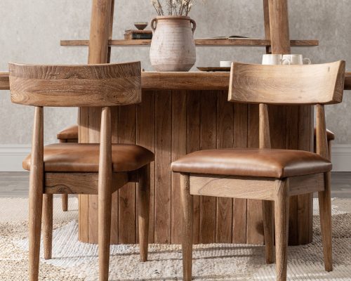 Classic Home Alvaro Leather Dining Chair (Set of 2) Golden Wheat - Image 7