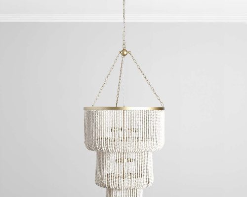 Alternative view of Classic Home Amanda Beaded Chandelier White