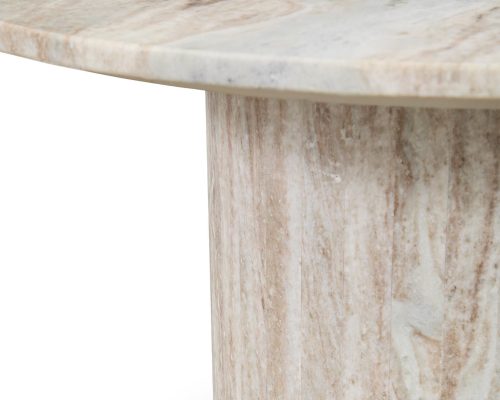 Classic Home Amberly Marble Round Coffee Table Rusty Gray - Image 4