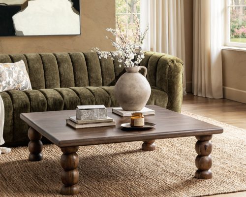 Classic Home Adir Square Coffee Table Tundra Brown - Image 5