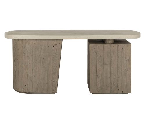 Classic Home Angus Solid Wood Desk Antique White/Distressed Gray - Image 5