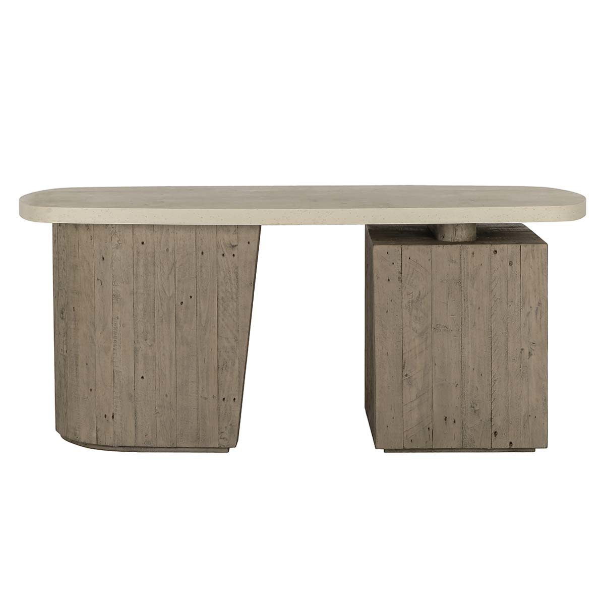 Classic Home Angus Solid Wood Desk Antique White/Distressed Gray - Image 5