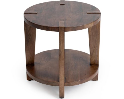 Classic Home Alenna Round End Table Tundra Brown - Image 3