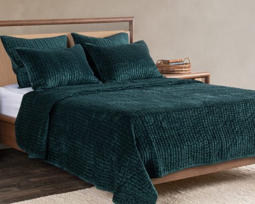 Alternative view of Classic Home Bari Velvet Queen Set Emerald