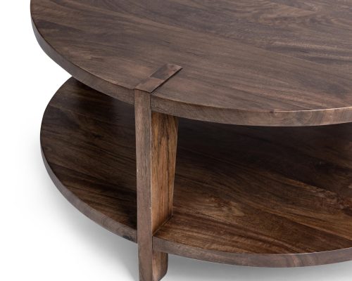 Classic Home Alenna Round Coffee Table Tundra Brown - Image 4