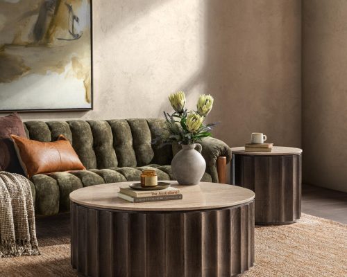 Classic Home Baylee Round Coffee Table Roast Tan - Image 6
