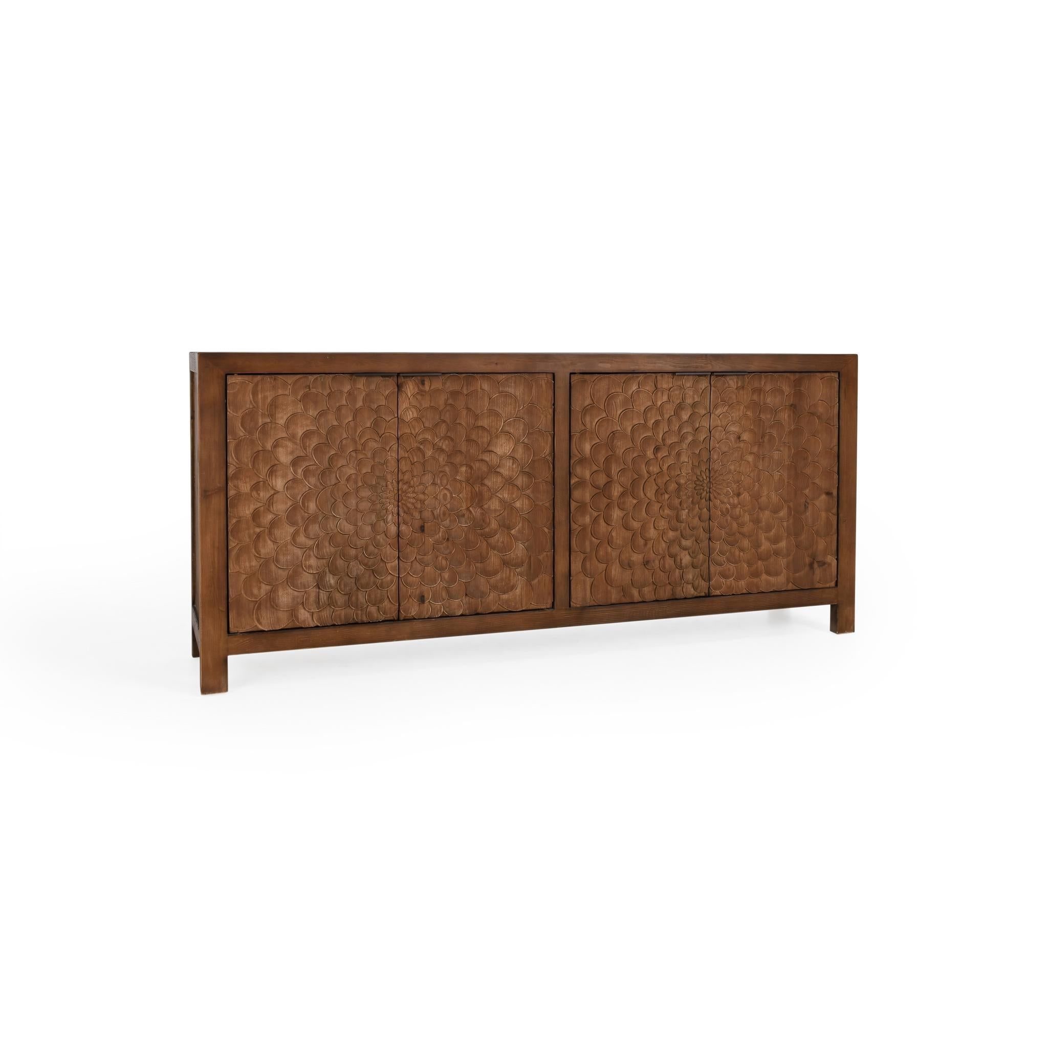 Classic Home Astrid 4-Door Sideboard Dark Brown