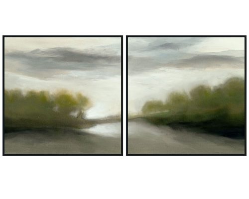 Classic Home Bewildered 72" x 36" Painting By Buddy Whitlock (Set of 2) Black