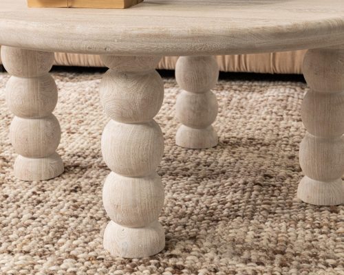 Classic Home Adir Solid Wood Round Coffee Table Cream - Image 7