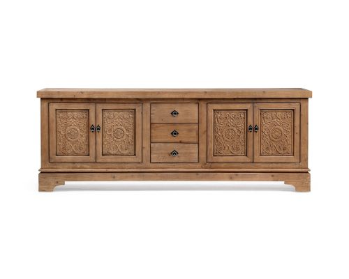 Alternative view of Classic Home Amita 3 Drawer 4 Door Cabinet Brown