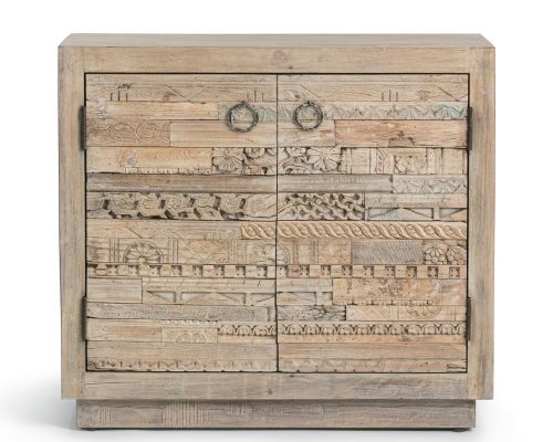 Alternative view of Classic Home Alta 2 Door Carved Panel Sideboard Butterwood Blend