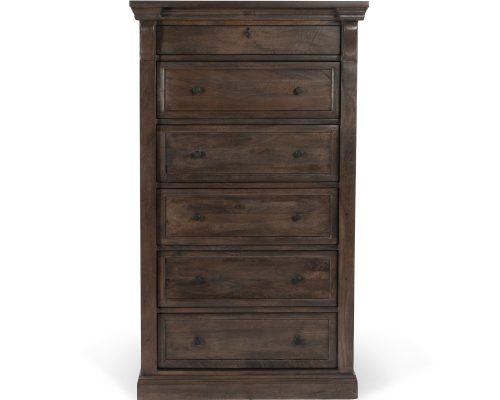 Alternative view of Classic Home Adelaide Wood 6 Drawer Chest Cocoa Brown