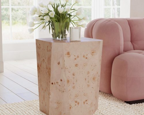 Classic Home Avena Burl Wood Square End Table Natural - Image 5