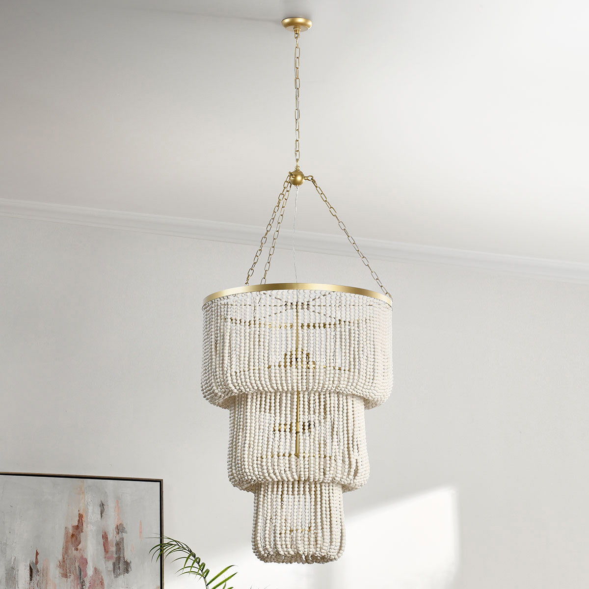 Classic Home Amanda Beaded Chandelier White - Image 7