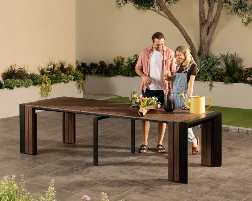 Transformer Outdoor Extendable Dining Table - 5 Panels for Outdoor Table