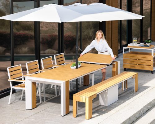 Transformer Outdoor Patio Umbrella with Base
