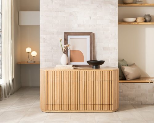 Transformer Round Fluted Sideboard - Panel Storage