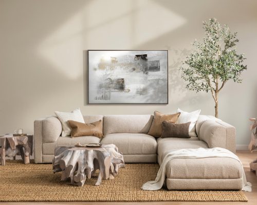 Classic Home Adalynne Upholstered 6 Piece Sectional Buttermilk - Image 8