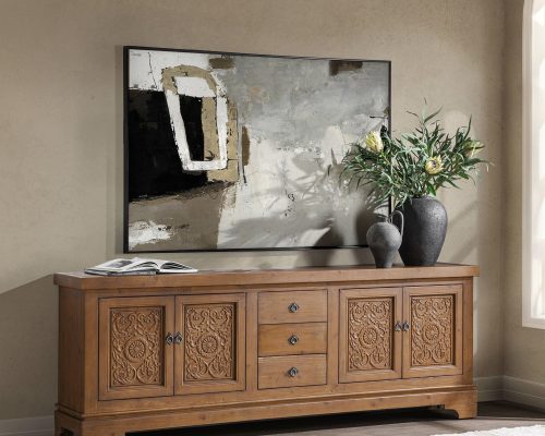 Classic Home Amita 3 Drawer 4 Door Cabinet Brown - Image 8