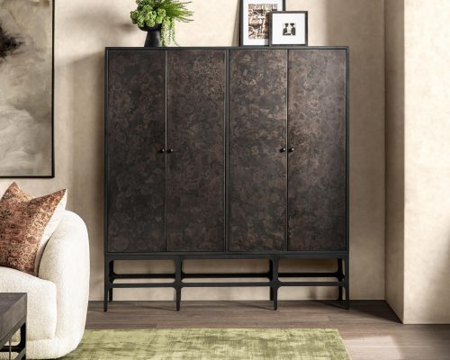 Classic Home Amilio Tall Cabinet Rust Noir - Image 7
