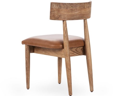 Classic Home Alvaro Leather Dining Chair (Set of 2) Golden Wheat - Image 3