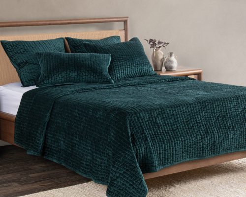 Classic Home Bari Velvet King Set Emerald