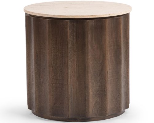 Classic Home Baylee Round End Table Roast Tan