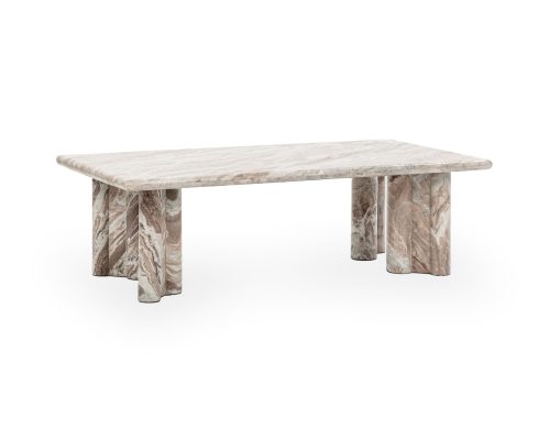 Classic Home Bowman Marble Rectangular Coffee Table Rusty Gray