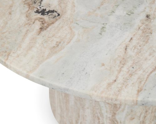 Classic Home Amberly Marble Round Coffee Table Rusty Gray - Image 5