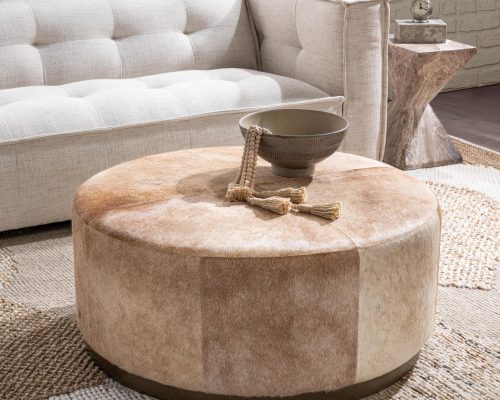 Classic Home Andre 40" Round Ottoman Canyon Dust - Image 6