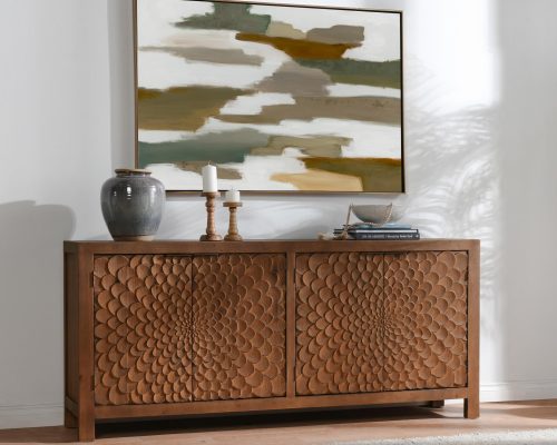 Classic Home Astrid 4-Door Sideboard Dark Brown - Image 6