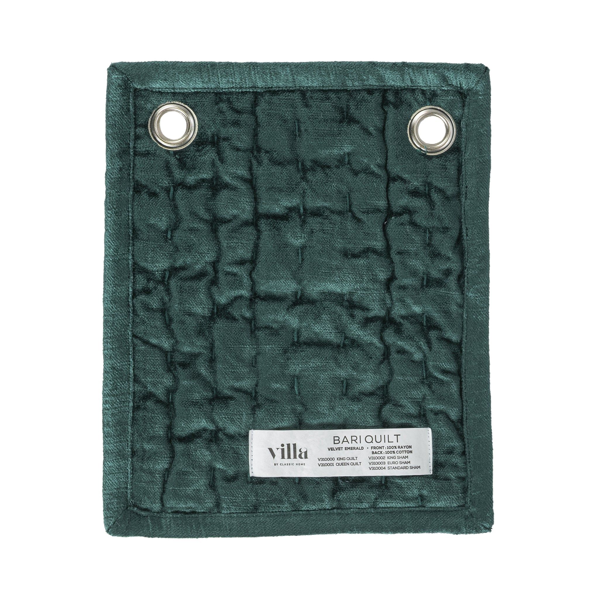 Classic Home Bari Velvet King Set Emerald - Image 8