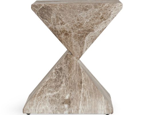 Alternative view of Classic Home Adler Outdoor Concrete Accent Table Brown/Ivory