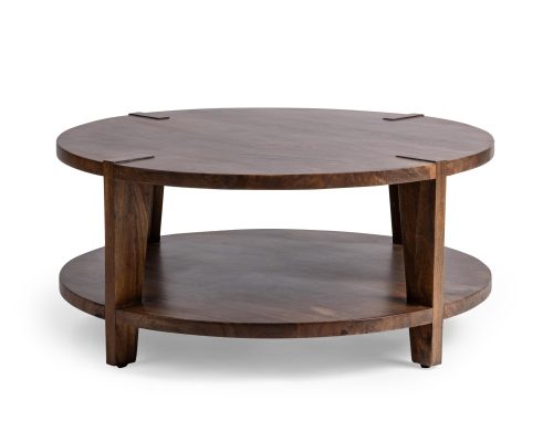 Alternative view of Classic Home Alenna Round Coffee Table Tundra Brown