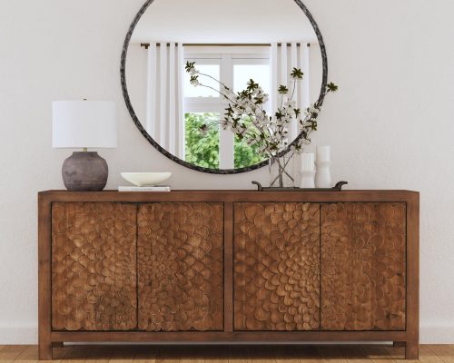 Classic Home Astrid 4-Door Sideboard Dark Brown - Image 7
