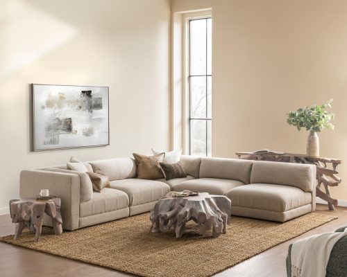 Classic Home Adalynne Upholstered 6 Piece Sectional Buttermilk - Image 11