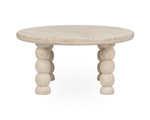Alternative view of Classic Home Adir Solid Wood Round Coffee Table Cream
