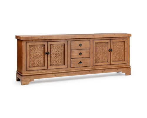 Classic Home Amita 3 Drawer 4 Door Cabinet Brown