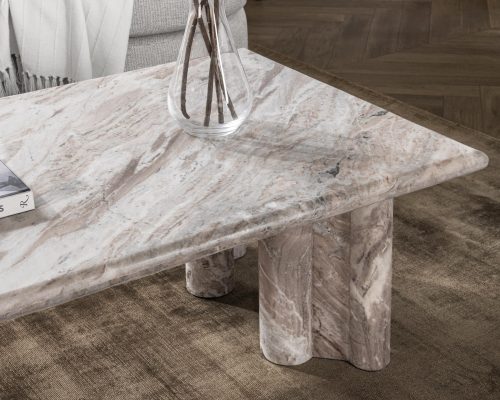 Classic Home Bowman Marble Rectangular Coffee Table Rusty Gray - Image 8