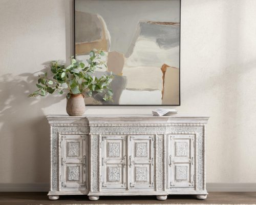 Classic Home Arish 4 Door Breakfront Cabinet Heritage Cream - Image 7