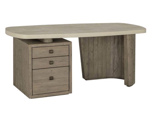 Classic Home Angus Solid Wood Desk Antique White/Distressed Gray