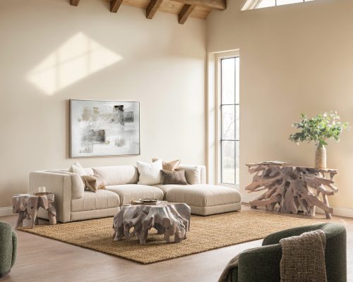 Classic Home Adalynne Upholstered 6 Piece Sectional Buttermilk - Image 7