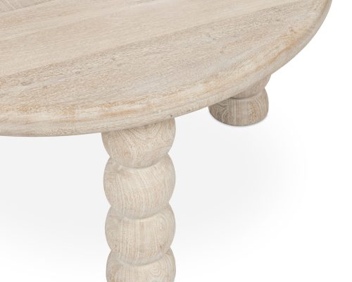 Classic Home Adir Solid Wood Round Coffee Table Cream - Image 4