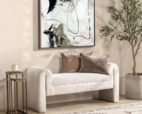 Classic Home Ada Bench Ivory Fleece - Image 5