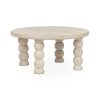 Classic Home Adir Solid Wood Round Coffee Table Cream