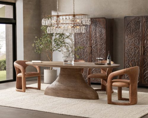 Classic Home Amra 94" Dining Table Sandstone Greige - Image 6