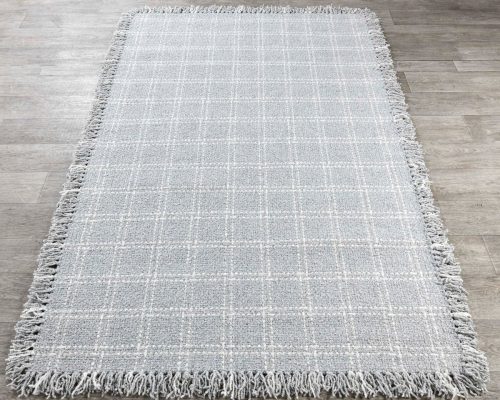 Classic Home Bradbury Wool Check Rug Pearl Gray - Image 3