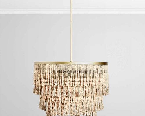 Alternative view of Classic Home Brittany Beaded Round Chandelier Natural