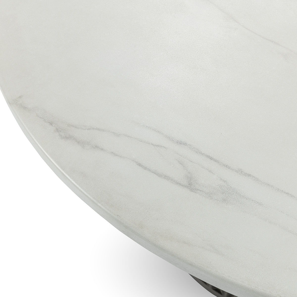 Classic Home Caspia 47" Outdoor Round Dining Table Snowdrift White / Black - Image 6