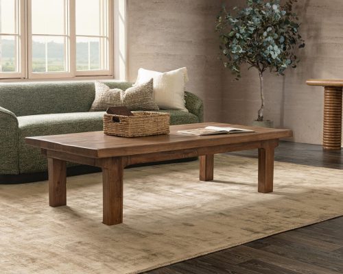 Classic Home Carmel Reclaimed Wood Rectangle Coffee Table Earthy Terra